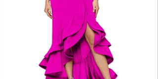 Vestido feminino Aqua com costas nadador e babados, roxo, tamanho 4