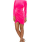 Vestido de veludo com gola falsa Betsy &amp; Adam para mulheres, rosa, tamanho 14