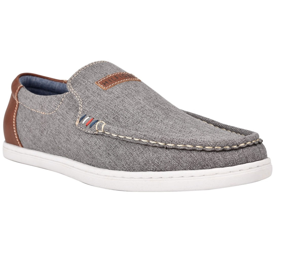 Tênis Tommy Hilfiger Masculino Carlid Linen Slip-On Cinza Tamanho 8,5 M