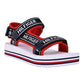 Sandálias esportivas femininas Tommy Hilfiger Nurii Hook And Loop, vermelhas, tamanho 8 M