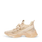 Tênis Steve Madden Maxima com acabamento em strass feminino, marrom, tamanho 8,5 M
