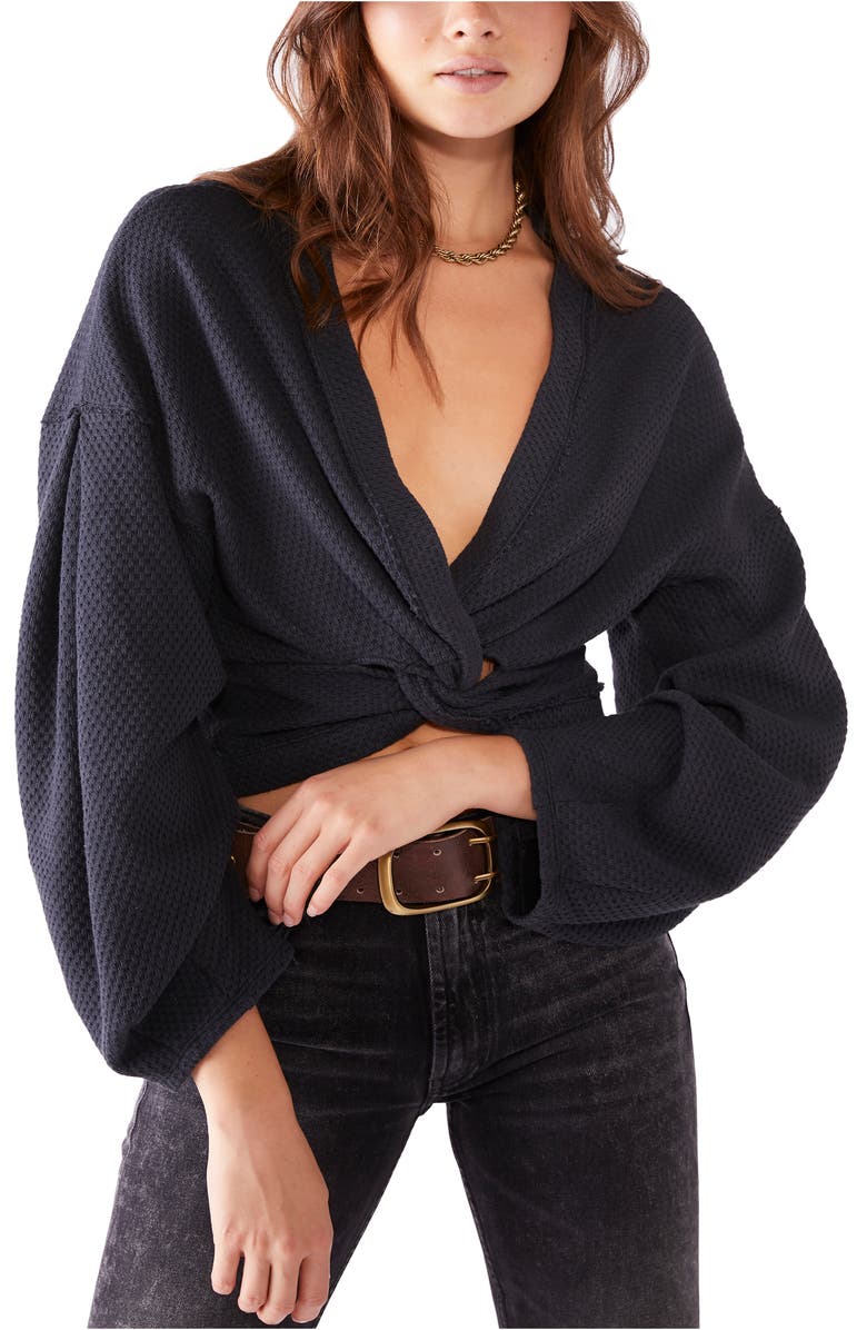 Top torcido feminino Free People Fall For You tamanho médio - bege