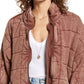 Jaqueta acolchoada feminina Free People com manga dolman, vermelha, tamanho grande