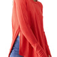 Blusa térmica feminina Free People, manga comprida, gola redonda, vermelha, tamanho X-S