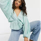 Blusa Elouise Feminina Free People Azul Tamanho X-S