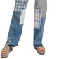 Calça jeans feminina Steinbeck Patchwork cintura alta perna reta azul tamanho 32 da Free People