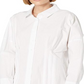 Vestido-camisa Taia feminino Free People, branco, tamanho extragrande