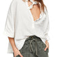 Camisa grande feminina Ava da Free People, branca, tamanho pequeno