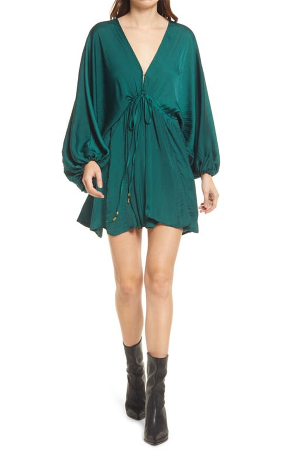 Vestido curto feminino Arzel manga comprida verde tamanho extragrande da Free People