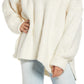 Suéter feminino Free People Blue Bell com decote em V, bege, tamanho extrapequeno