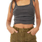 Blusa curta feminina Boulevard Cotton da Free People, preta, tamanho M