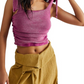 Blusa curta de algodão Boulevard feminina Free People, roxa, tamanho X-S