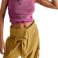 Blusa curta de algodão Boulevard feminina Free People, roxa, tamanho X-S