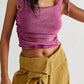Blusa curta de algodão Boulevard feminina Free People, roxa, tamanho pequeno