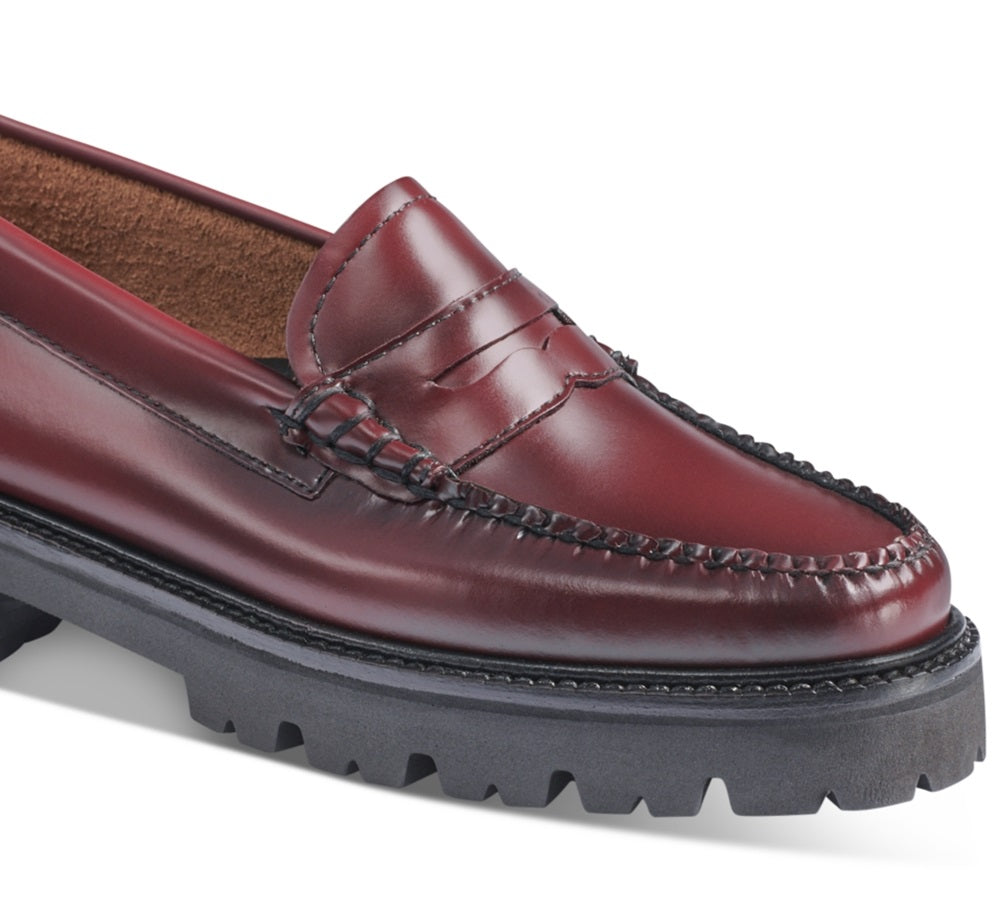 Sapatos baixos GH Bass Whitney Super Lug Sole Loafer femininos, vermelhos, tamanho 9,5