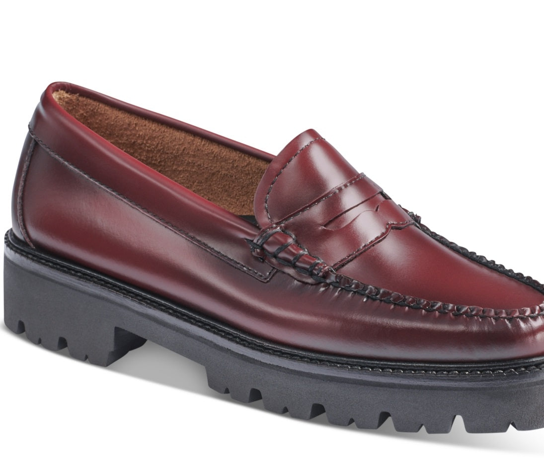 Sapatos baixos GH Bass Whitney Super Lug Sole Loafer femininos, vermelhos, tamanho 9,5