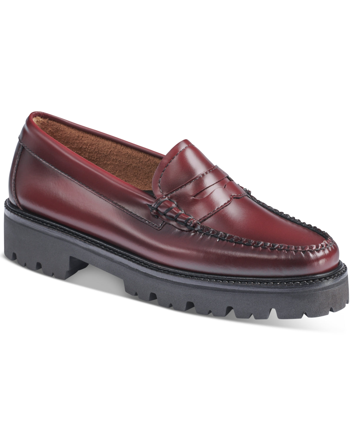 Sapatos baixos GH Bass Whitney Super Lug Sole Loafer femininos, vermelhos, tamanho 9,5