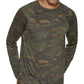 Camiseta de manga comprida com camada de base camuflada masculina Bass Outdoor, verde, tamanho grande
