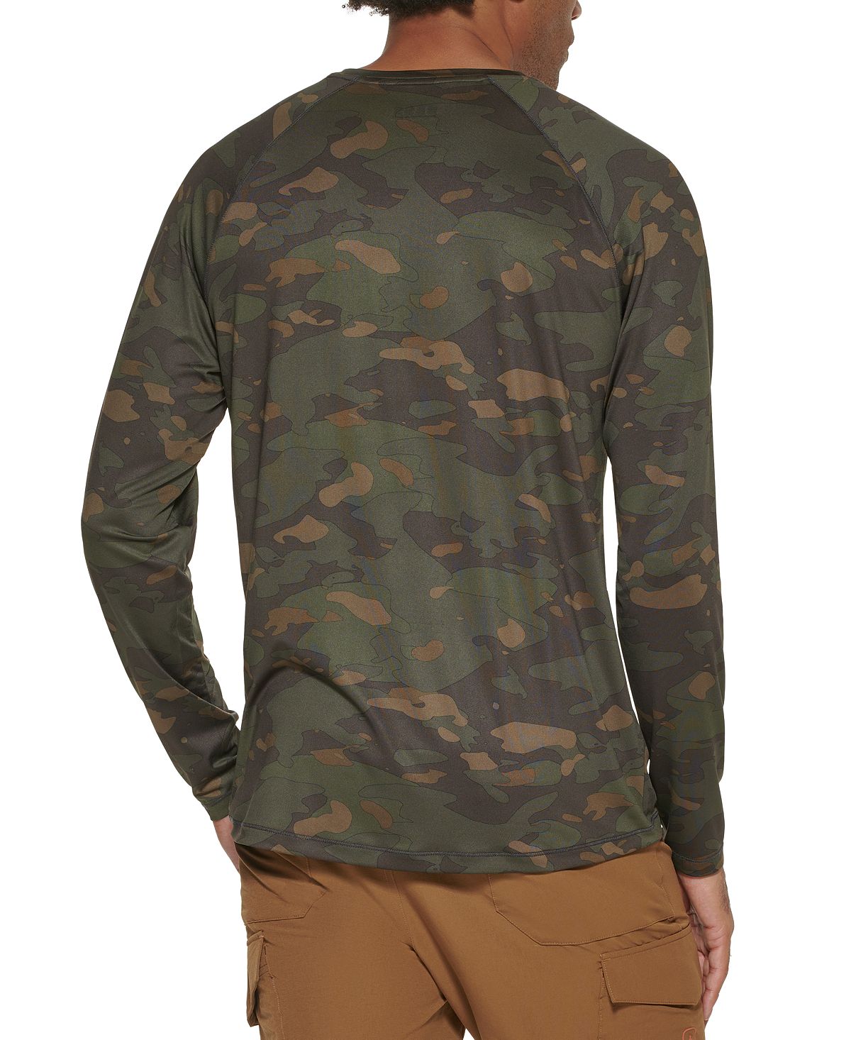 Camiseta de manga comprida com camada de base camuflada masculina Bass Outdoor, verde, tamanho grande