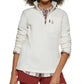 Jaqueta de lã Bass Outdoor Highline Trail Half Zip feminina, branca, tamanho X-S