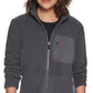 Jaqueta de lã com zíper completo Bass Outdoor Highline Trail feminina, cinza, tamanho P