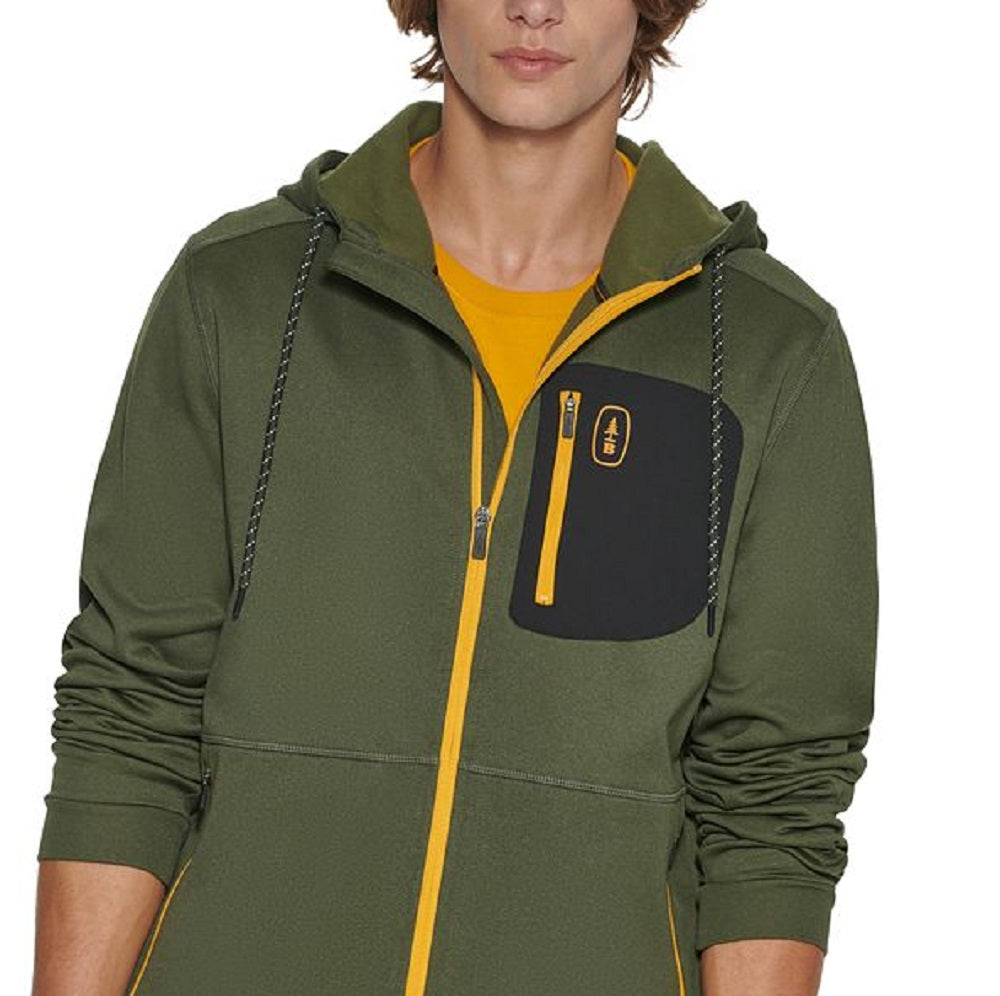 Jaqueta esportiva masculina Bass Outdoor Highline Trail Regular Fit Stretch Colorblocked com zíper e capuz, tamanho X-G