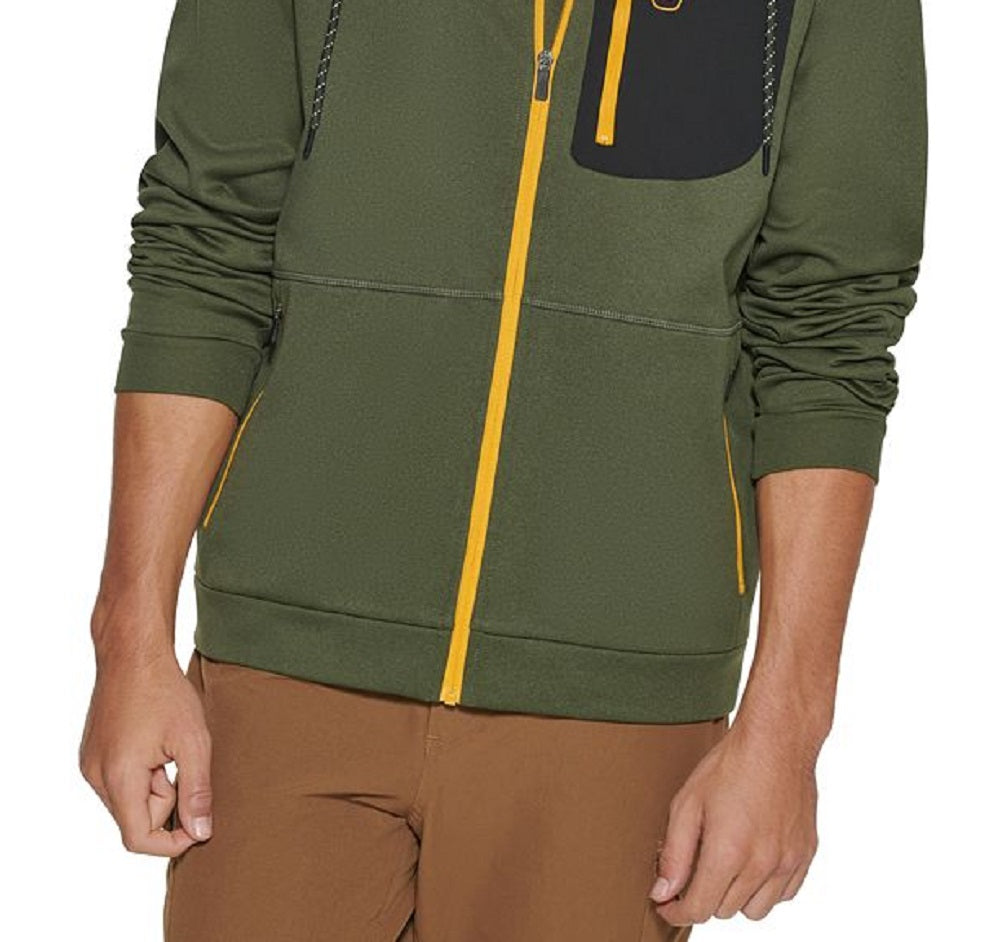 Jaqueta esportiva masculina Bass Outdoor Highline Trail Regular Fit Stretch Colorblocked com zíper e capuz, tamanho X-G