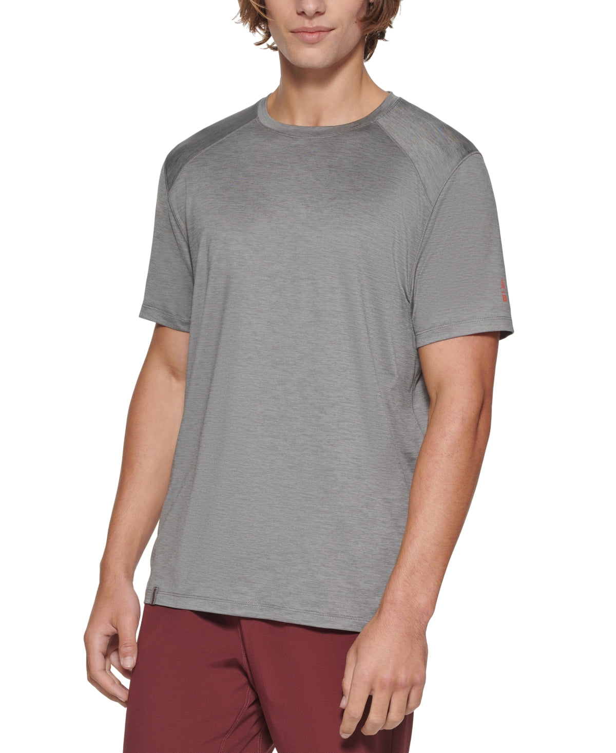 Camiseta de camada de base elástica com absorção de umidade Bass Outdoor Boundary Trek masculina, tamanho cinza -XL