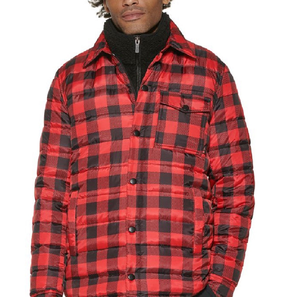 Jaqueta masculina Mission Flannel Puffer GH Bass &amp; Co. vermelha, tamanho pequeno