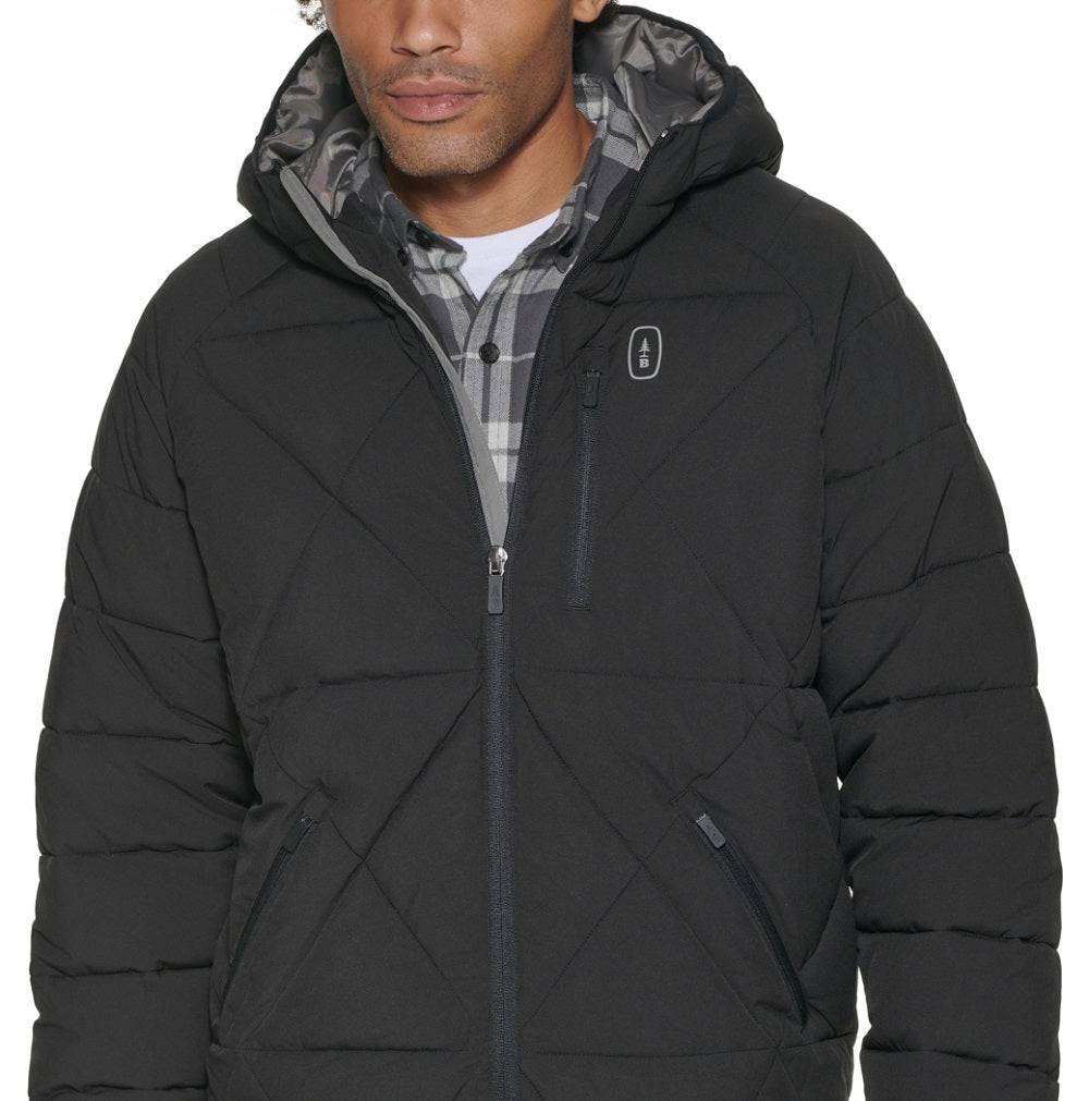 Jaqueta de caminhada masculina Bass Outdoor Glacier preta tamanho grande