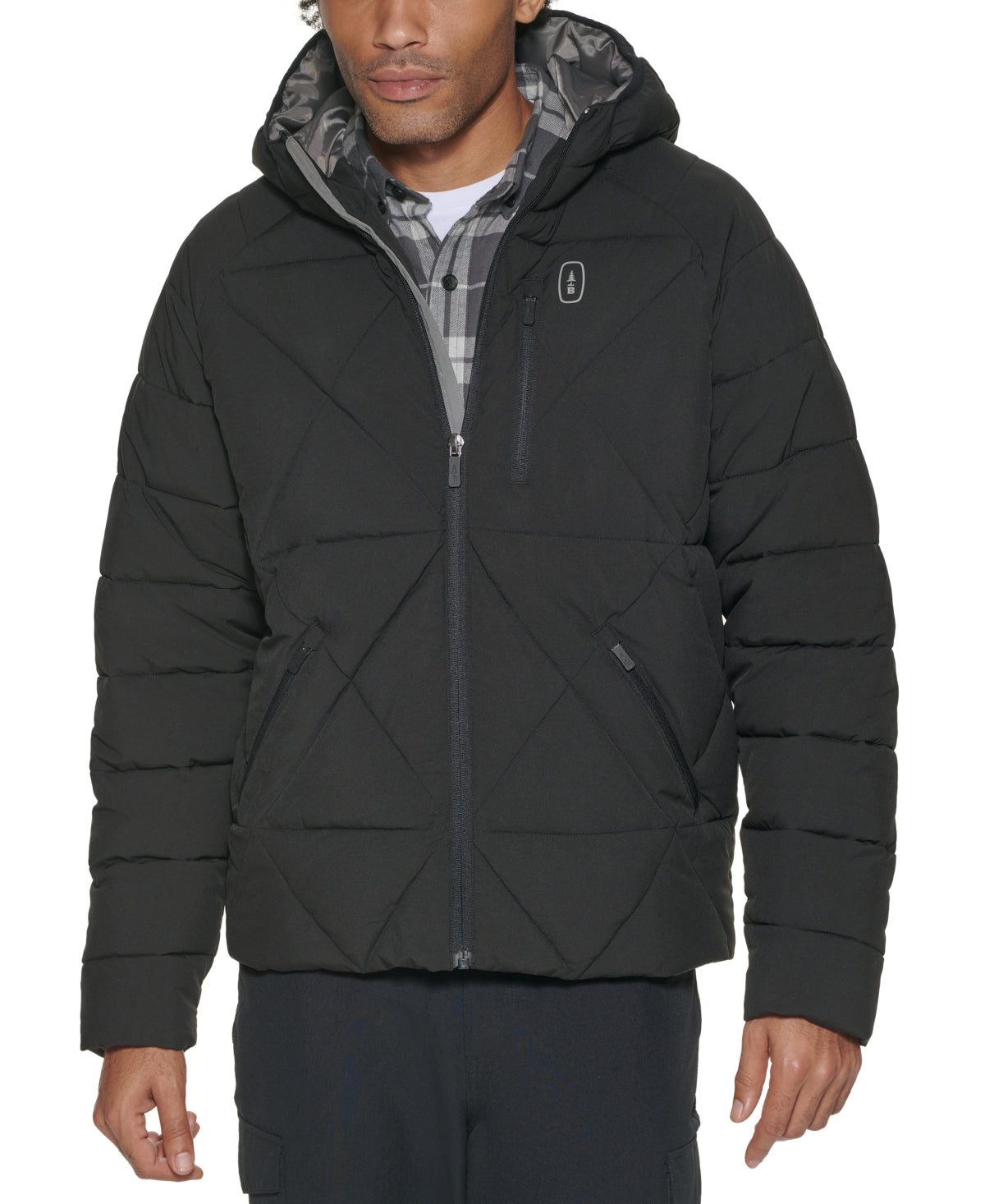 Jaqueta de caminhada masculina Bass Outdoor Glacier preta tamanho grande