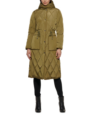 Casaco anorak com capuz feminino Kenneth Cole, verde, tamanho pequeno