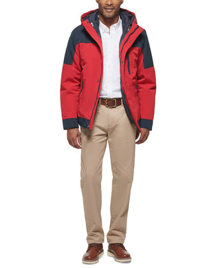 Club Room Men's 3 In 1 Hooded Jacket Red Size XX-Large