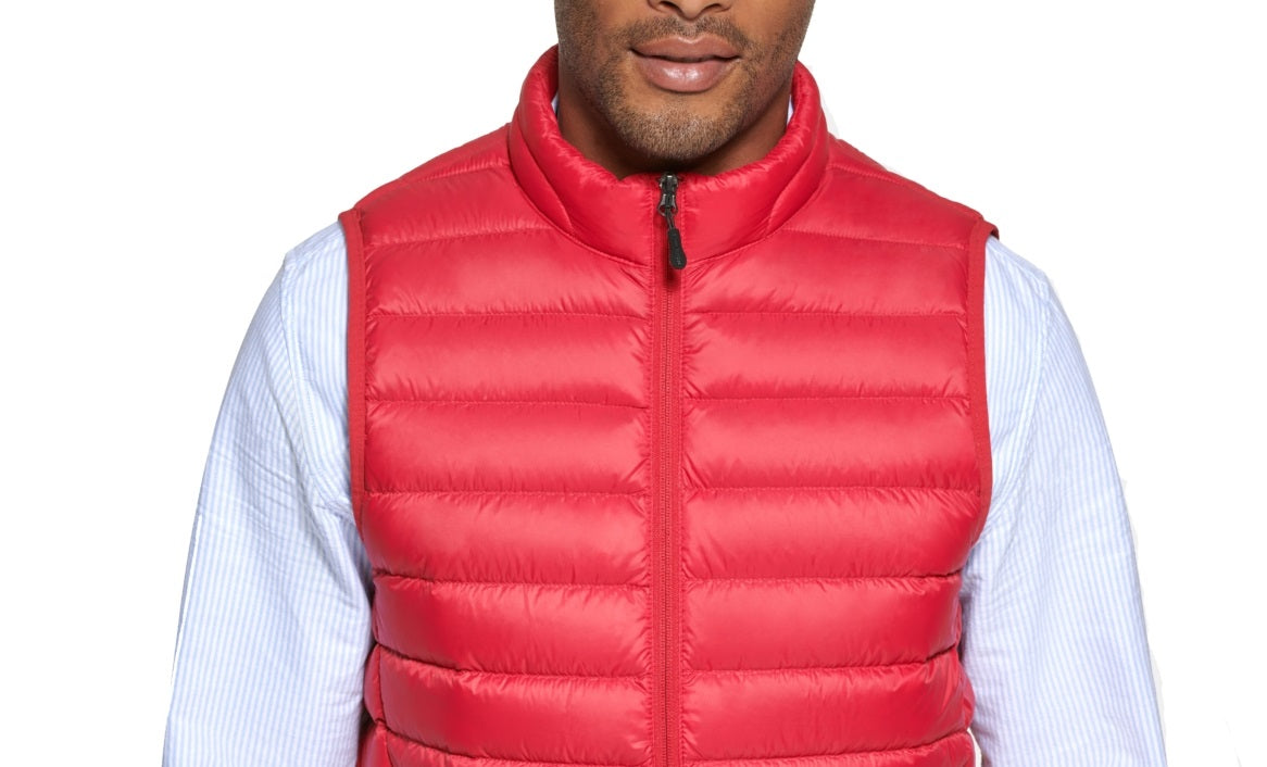Colete dobrável de plumas masculino Club Room, vermelho