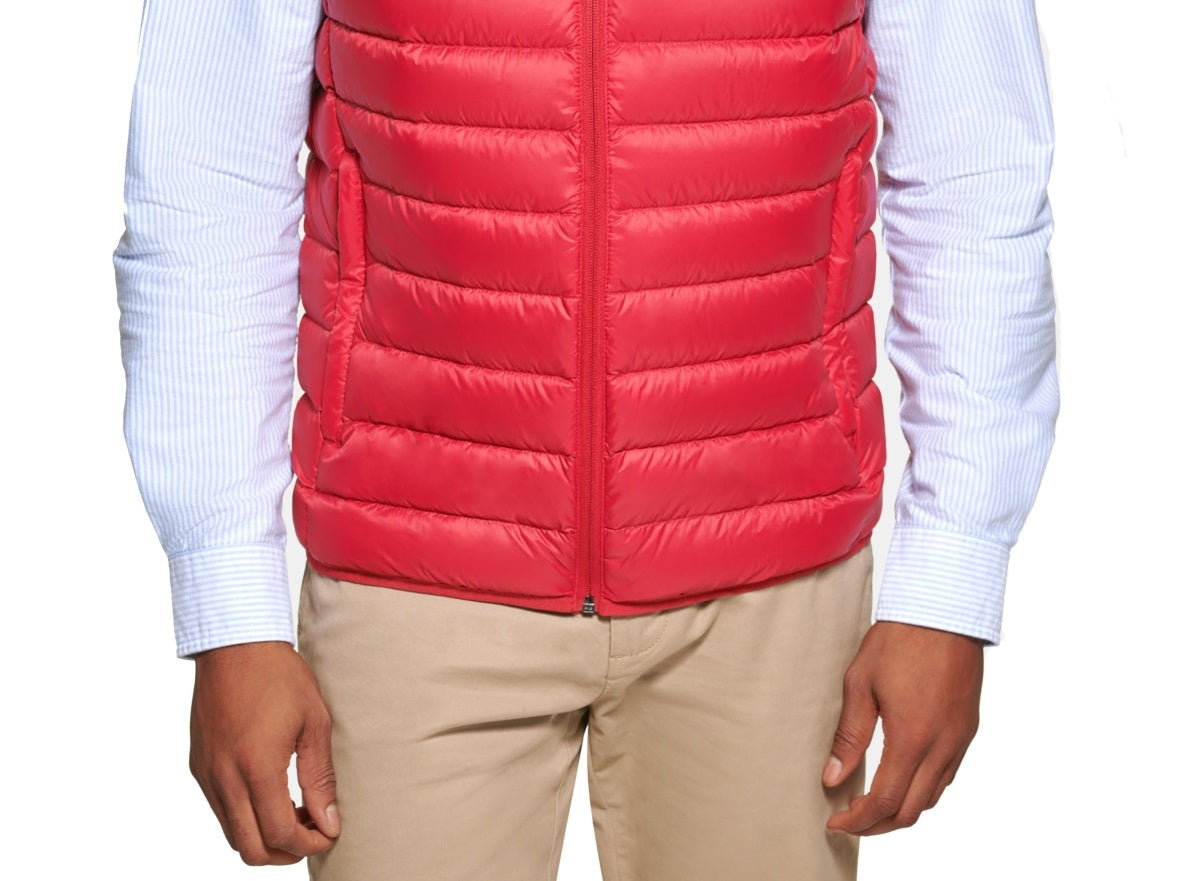 Colete dobrável de plumas masculino Club Room, vermelho
