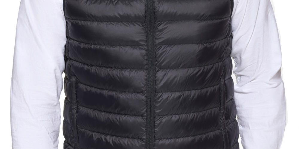 Colete dobrável de plumas masculino Club Room, preto, tamanho pequeno