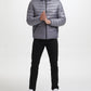 Jaqueta acolchoada masculina Kenneth Cole com forro de sherpa e capuz, tamanho médio, cinza, tamanho pequeno