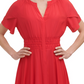 Vestido midi Kensie feminino com bainha de lenço, vermelho, tamanho 10