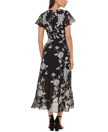 Vestido midi bordado feminino Kensie, branco, tamanho 8