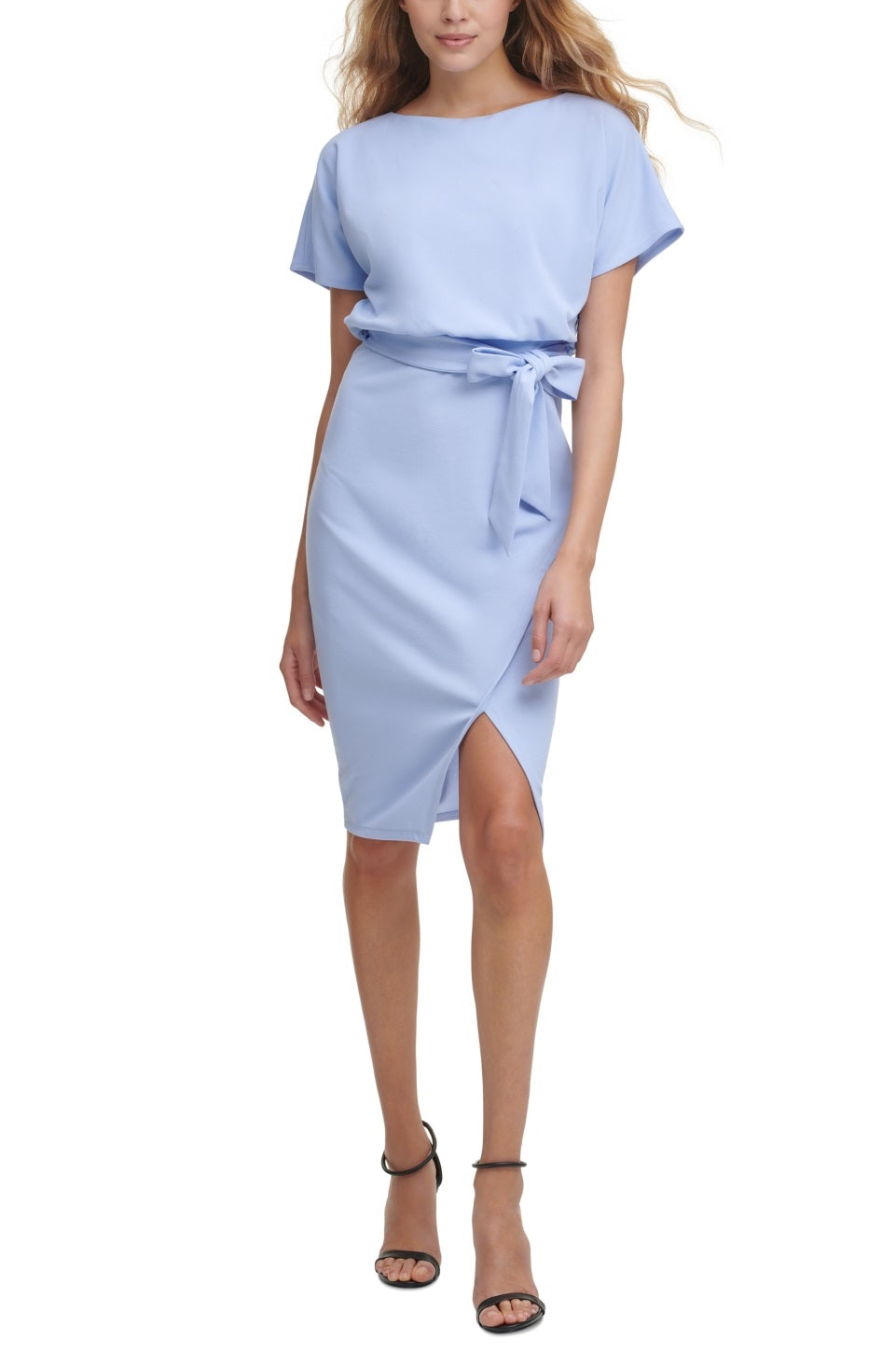 Vestido envelope feminino Kensie Bluson azul tamanho 8