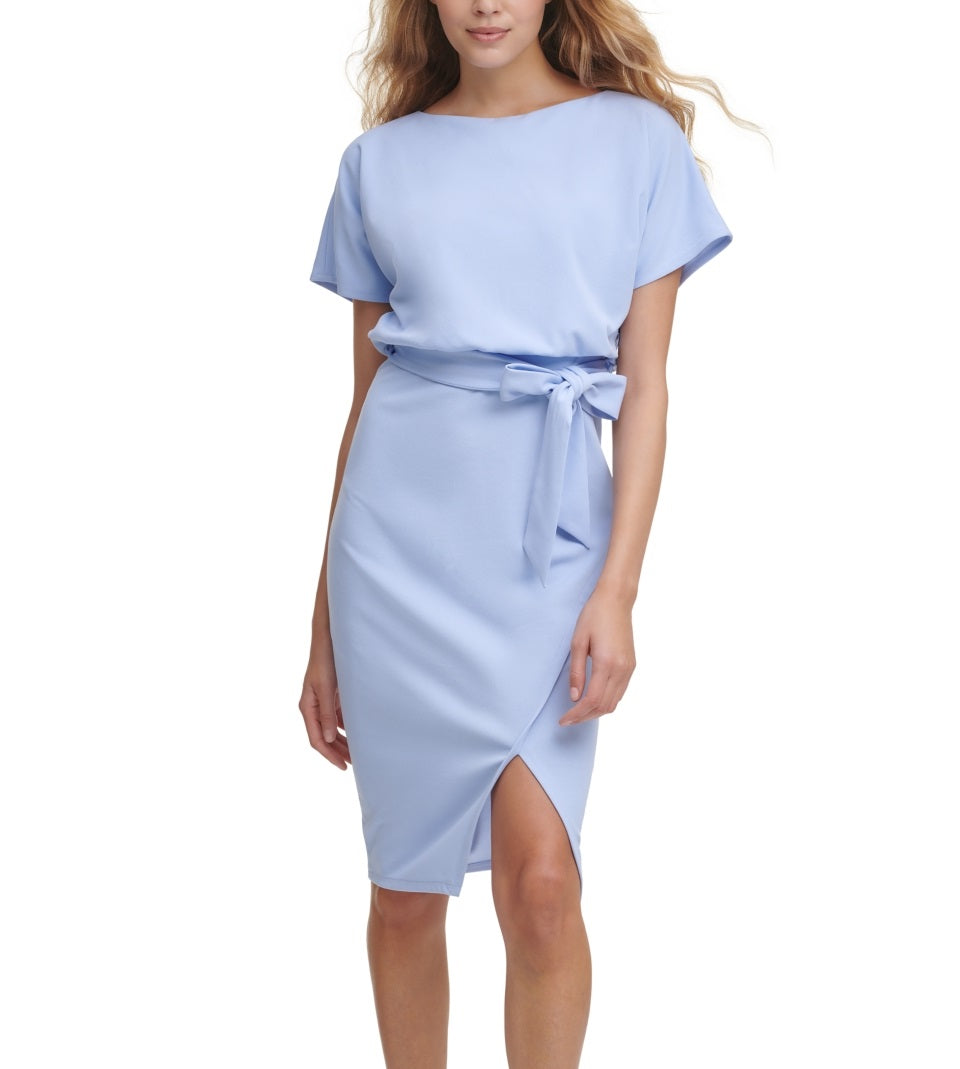 Vestido envelope feminino Kensie Bluson azul tamanho 8