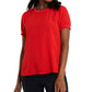 Riley &amp; Rae Feminino Jenna Smocked Cuff Top Vermelho Tamanho X-G