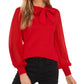 Suéter feminino CeCe Sweet Tie Mix Media de algodão, vermelho, tamanho médio
