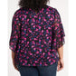 Blusa feminina Vince Camuto com estampa floral e mangas bufantes, rosa, tamanho 3X