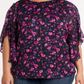 Blusa feminina Vince Camuto com estampa floral e mangas bufantes, rosa, tamanho 3X