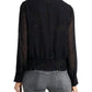 1.STATE Blusa feminina de malha com decote em V, preta, tamanho extragrande