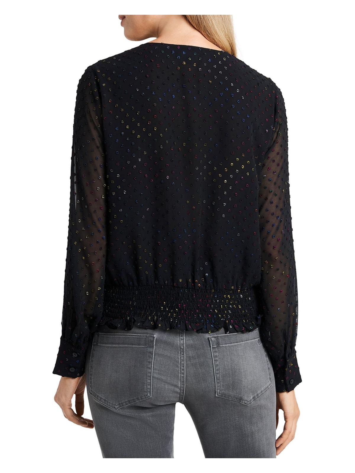 1.STATE Blusa feminina de malha com decote em V, preta, tamanho extragrande