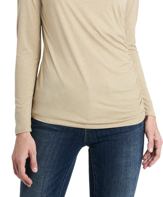 Vince Camuto Blusa Feminina Sparkle Jersey Recortada Amarela Tamanho Grande