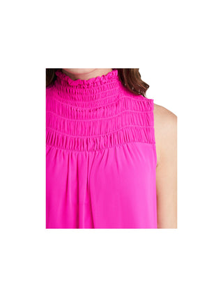 1.STATE Vestido Feminino Gola Alta Rosa Tamanho X-S