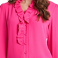 Blusa feminina Piper com babados, rosa, tamanho médio, da Riley &amp; Rae